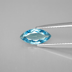 Zircon bleue naturelle marquise, 1,52 ct, VS