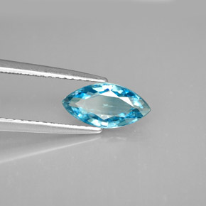 Zircon bleue naturelle marquise, 1,52 ct, VS