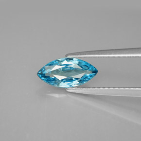Zircon bleue naturelle marquise, 1,33 ct, VS