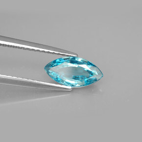 Zircon bleue naturelle marquise, 1,44 ct, VVS