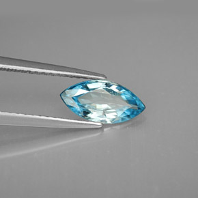 Zircon bleue naturelle marquise, 1,33 ct, VVS-VS