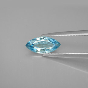 Zircon bleue naturelle marquise, 1,13 ct, VVS