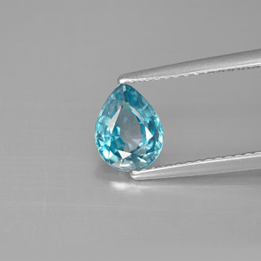 Zircon bleue naturelle en forme de poire, 1,50 ct, VVS-VS