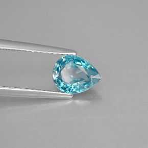 Zircon bleue naturelle en forme de poire, 1,50 ct, VVS-VS