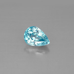 Zircon bleue naturelle en forme de poire, 1,80 ct, VVS