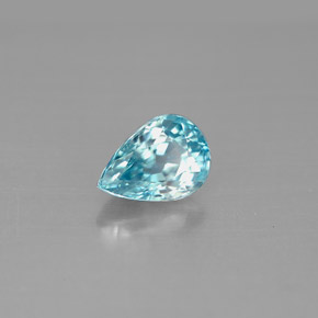 Zircon bleue naturelle en forme de poire, 1,80 ct, VVS