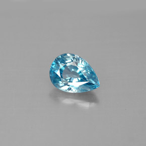 Zircon bleue naturelle en forme de poire, 1,66 ct, VVS-VS