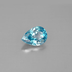 Zircon bleue naturelle en forme de poire, 1,66 ct, VVS-VS