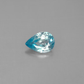 Zircon Bleu naturelle En forme de poire, 1.36 ct, VVS-VS