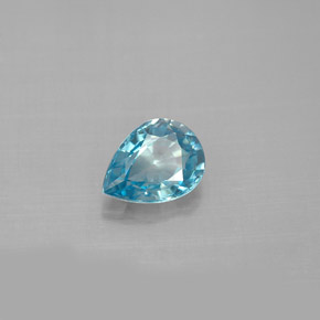 Zircon bleue naturelle en forme de poire, 1,67 ct, VVS