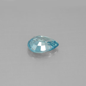 Zircon bleue naturelle en forme de poire, 1,67 ct, VVS