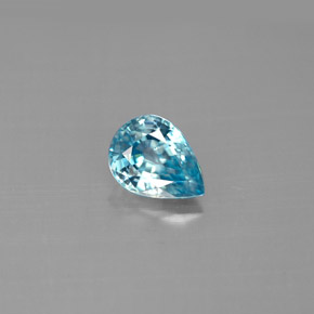 Zircon bleue naturelle en forme de poire, 1,58 ct, VVS-VS