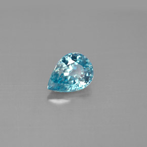 Zircon bleue naturelle en forme de poire, 1,58 ct, VVS-VS