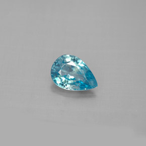 Zircon bleue naturelle en forme de poire, 1,27 ct, VVS