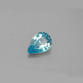 Zircon bleue naturelle en forme de poire, 1,27 ct, VVS