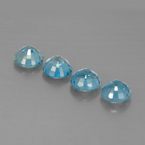 Achetez naturel ct Bleu Zircon gems, Coupe roude, En provenance Cambodge chez GemSelect. En stock, livraison internationale!