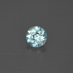 Zircon bleue naturelle coupe roude, 0,79 ct, VVS-VS