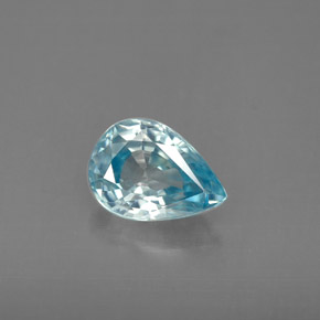 Zircon bleue naturelle en forme de poire, 1,54 ct, VVS
