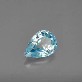 Zircon bleue naturelle en forme de poire, 1,54 ct, VVS