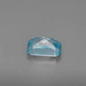 Zircon bleue naturelle taille émeraude, 1,39 ct, VVS