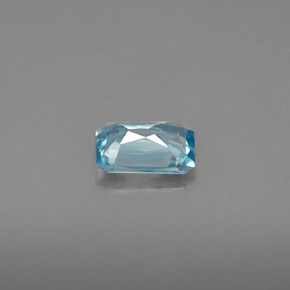 Zircon bleue naturelle taille émeraude, 1,19 ct, VVS