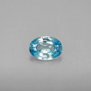 Zircon bleue naturelle coupe ovale, 1,12 ct, VVS-VS