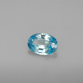Zircon bleue naturelle coupe ovale, 1,12 ct, VVS-VS