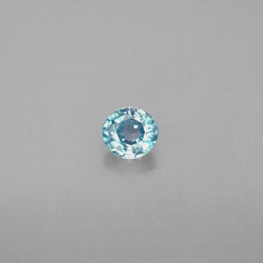 Zircon bleue naturelle coupe roude, 0,58 ct, VVS-VS
