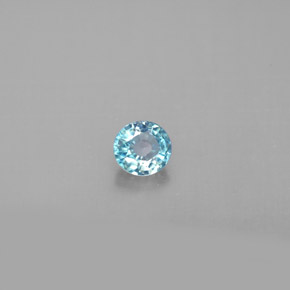 Zircon bleue naturelle coupe roude, 0,58 ct, VVS-VS
