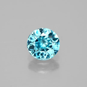 Zircon bleue naturelle coupe roude, 0,63 ct, VVS-VS