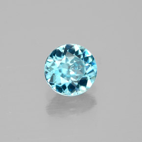 Zircon bleue naturelle coupe roude, 0,63 ct, VVS-VS