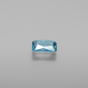 Zircon bleue naturelle taille émeraude, 0,66 ct, SI