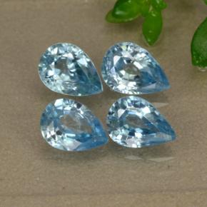 Achetez naturel 4,14ct bleue zircon gems, en forme de poire, en provenance cambodge chez gemselect. en stock, livraison internationale!