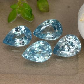 Achetez naturel 4,33ct bleue zircon gems, en forme de poire, en provenance cambodge chez gemselect. en stock, livraison internationale!