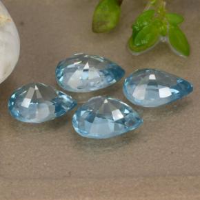 Achetez naturel 4,33ct bleue zircon gems, en forme de poire, en provenance cambodge chez gemselect. en stock, livraison internationale!