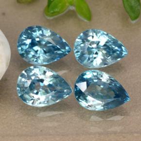 Achetez naturel 4,53ct bleue zircon gems, en forme de poire, en provenance cambodge chez gemselect. en stock, livraison internationale!