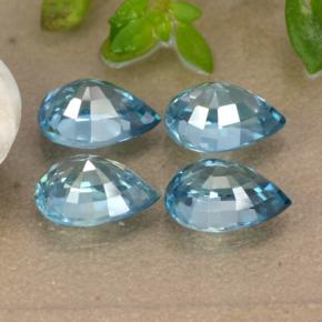 Achetez naturel 4,53ct bleue zircon gems, en forme de poire, en provenance cambodge chez gemselect. en stock, livraison internationale!