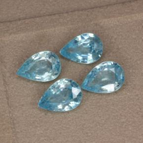 Achetez naturel 3,60ct bleu cyan zircon gems, en forme de poire, en provenance cambodge chez gemselect. en stock, livraison internationale!
