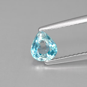 Zircon bleue naturelle en forme de poire, 0,87 ct, VS