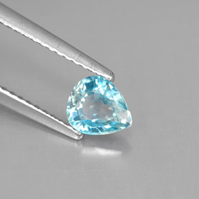 Zircon bleue naturelle en forme de poire, 0,87 ct, VS