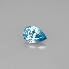 Zircon bleue naturelle en forme de poire, 1,04 ct, VVS
