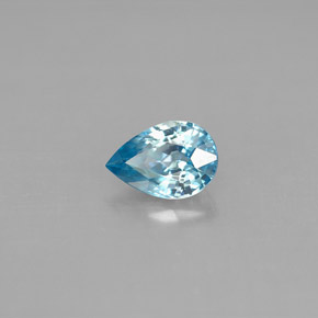Zircon bleue naturelle en forme de poire, 1,04 ct, VVS