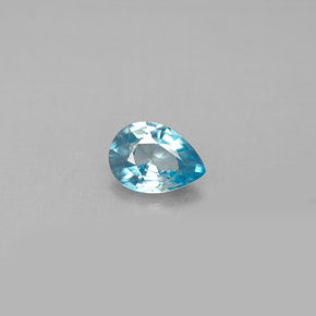 Zircon bleue naturelle en forme de poire, 0,82 ct, VVS