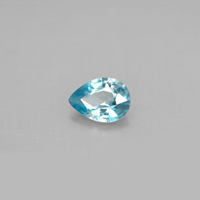 Zircon bleue naturelle en forme de poire, 0,82 ct, VVS