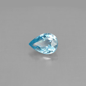 Zircon bleue naturelle en forme de poire, 1,07 ct, VVS