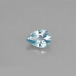 Zircon bleue naturelle en forme de poire, 1,19 ct, VS