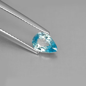 Zircon bleue naturelle en forme de poire, 0,82 ct, VS