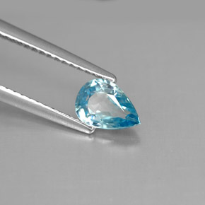 Zircon bleue naturelle en forme de poire, 1,03 ct, VS