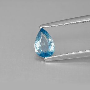 Zircon bleue naturelle en forme de poire, 0,81 ct, VS