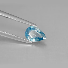 Zircon bleue naturelle en forme de poire, 0,81 ct, VS